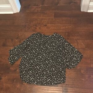 West Kei Black and White Floral Blouse